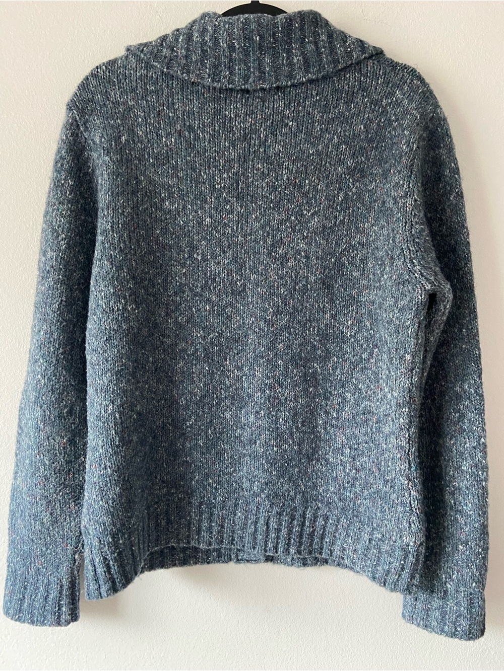 L.L.Bean Wool Blend Cable Knit Cardigan Sweater Blue Size M - Picture 8 of 10